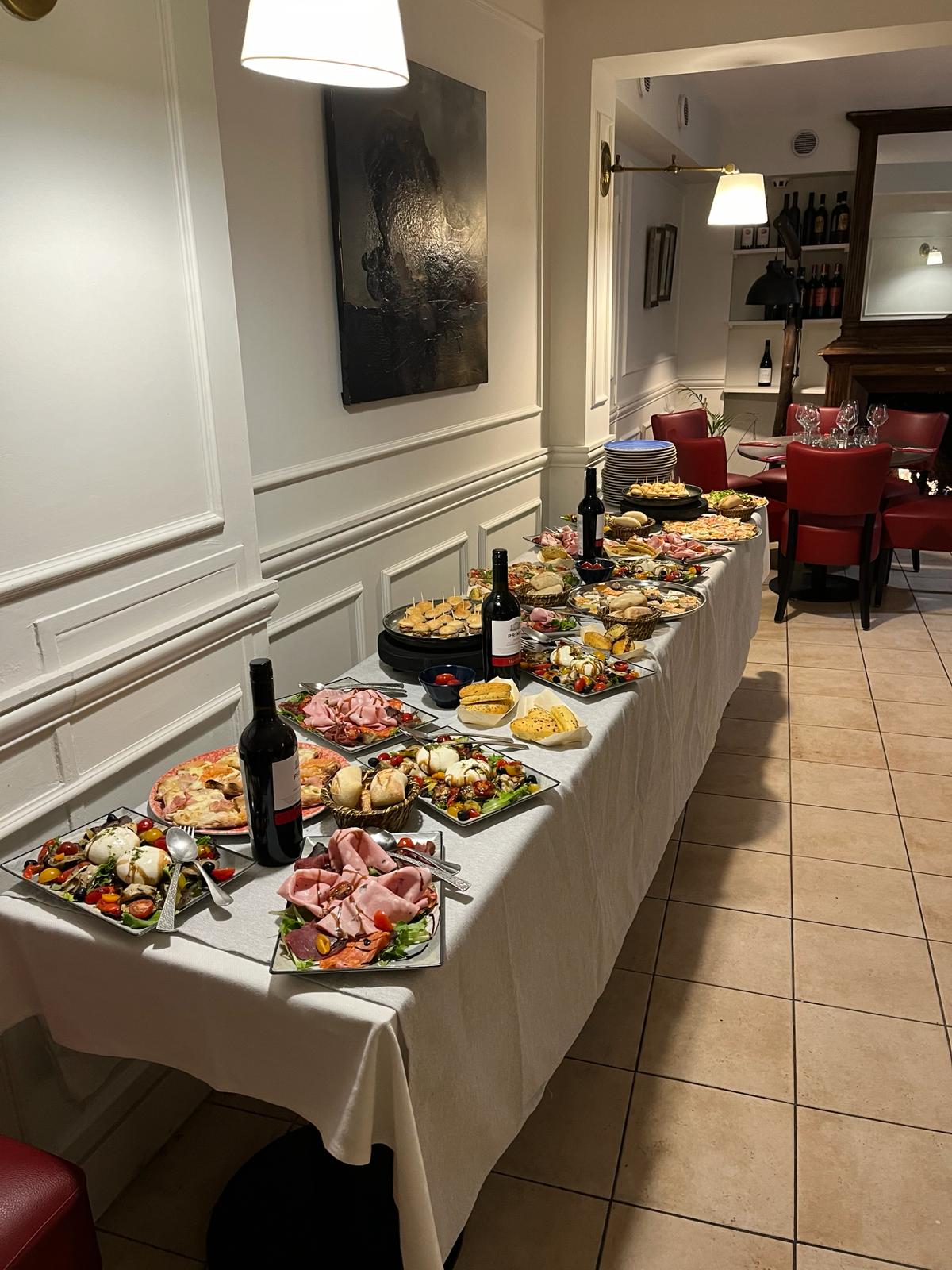 buffet, famille, amis, repas